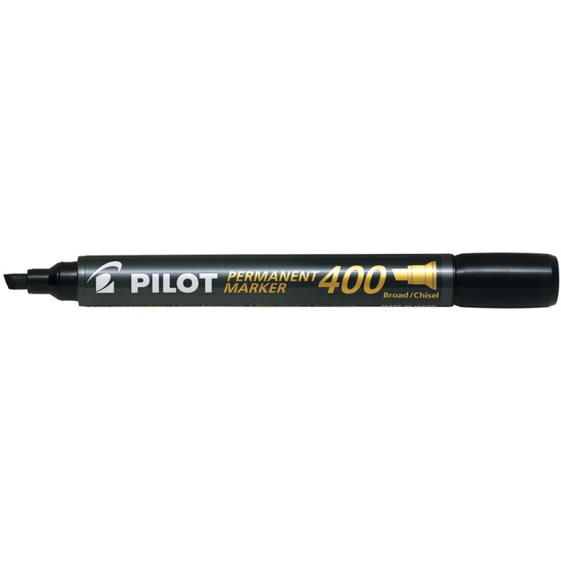 PILOT marqueur permanent, pointe biseautée, noir, 1,0-4,0 mm